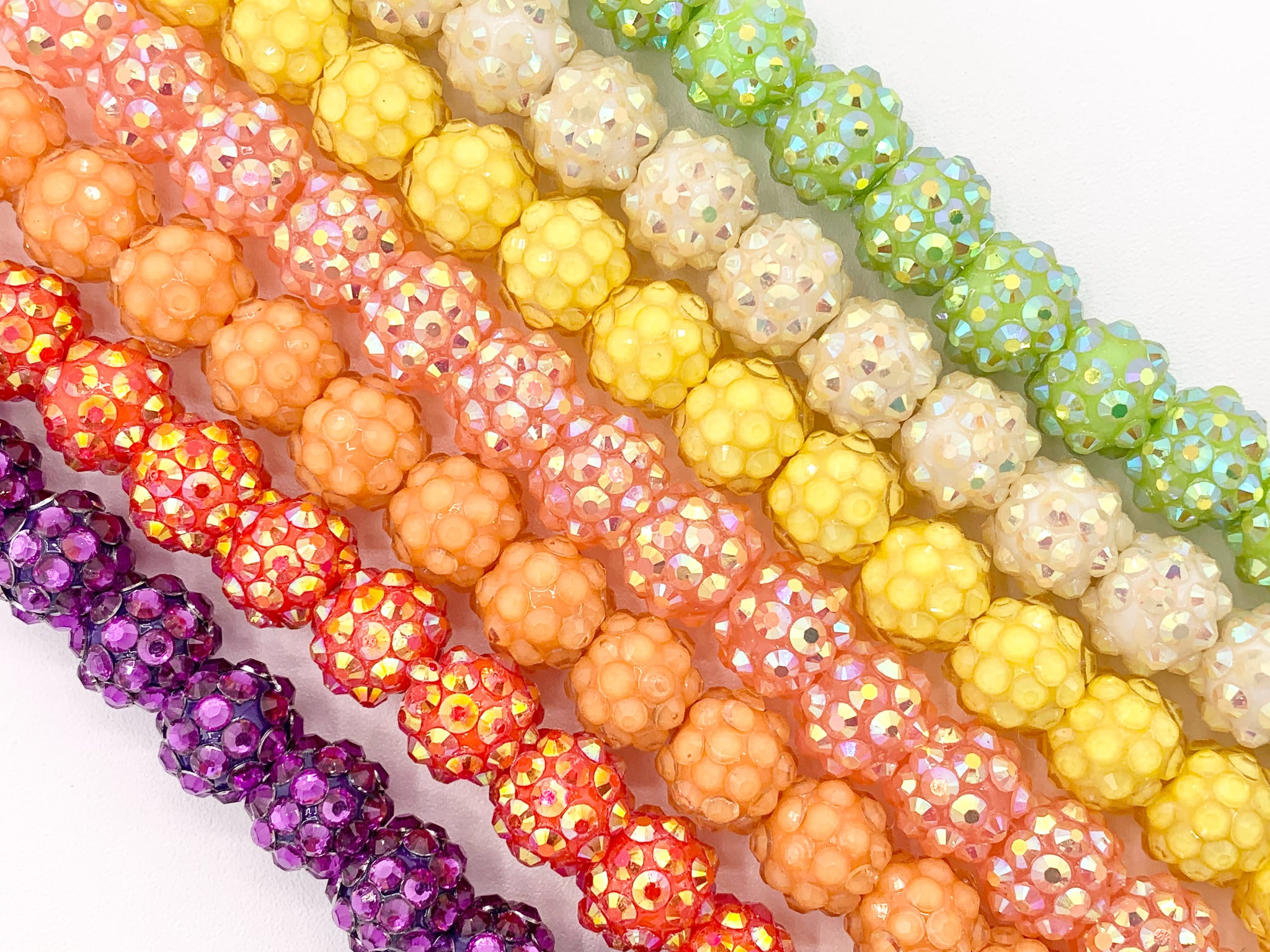 12mm Acrylic Rhinestone Beads Shiny Round Sparkle Bubblegum Gumball Re –  Beads Galaxy